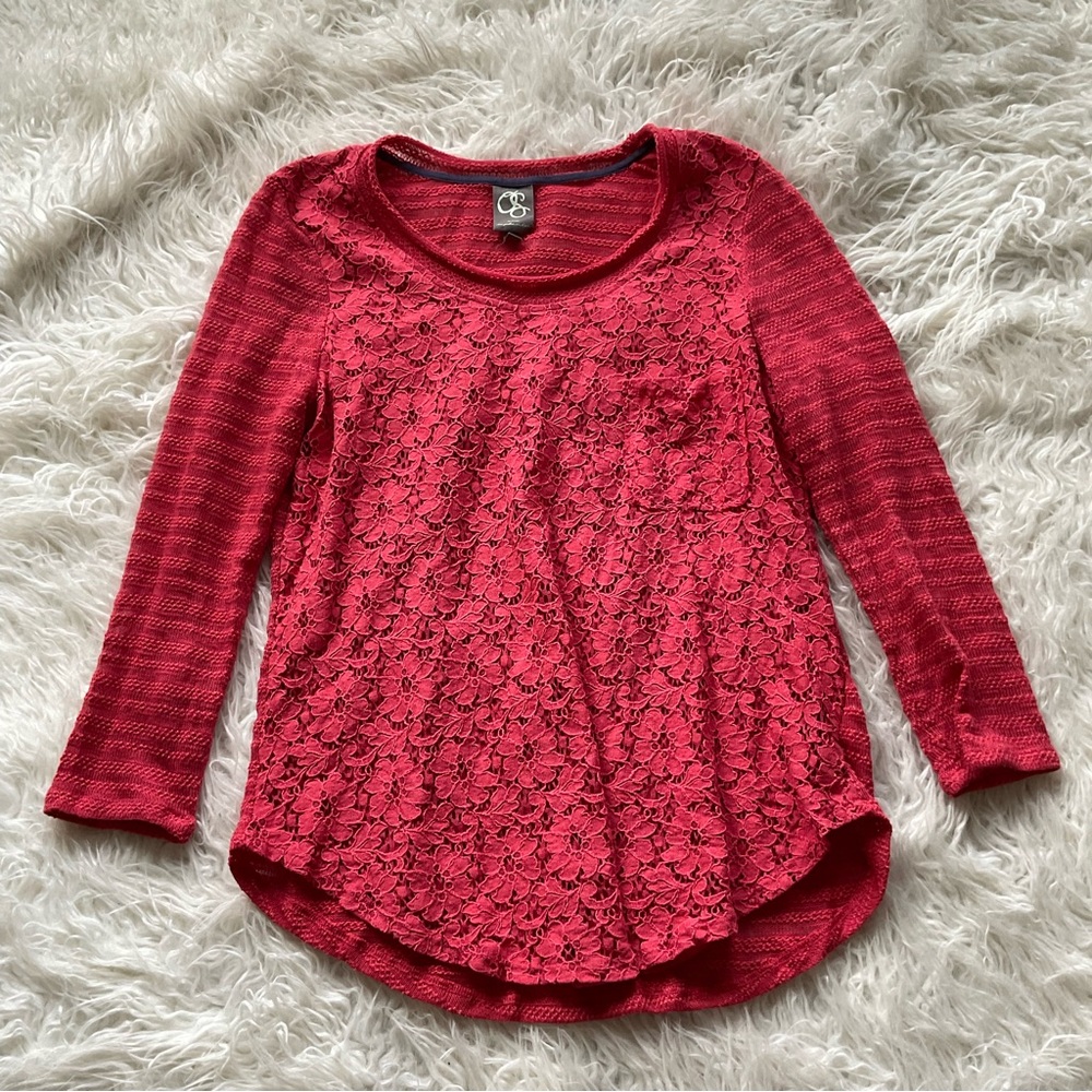 Anthropologie‎ One September Floral Lace Top